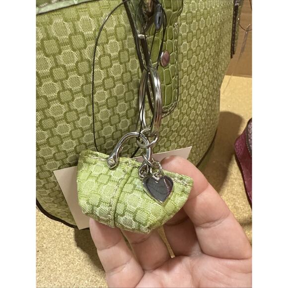 NOS Nine West Mini Tote Bags Purses Set of 2 Pink & Green Organizer Style - Picture 14 of 16